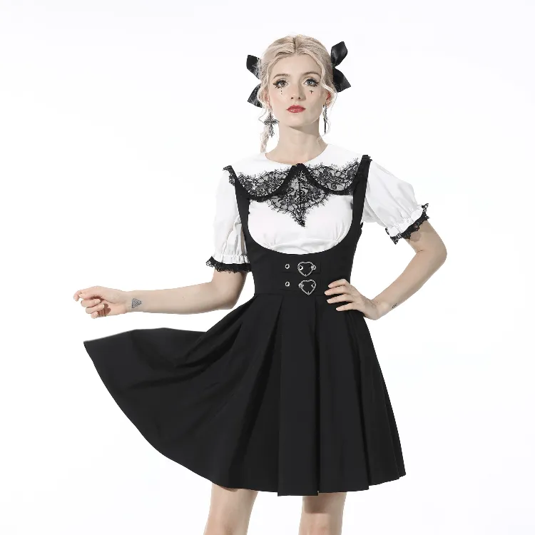 Gothic Black Suspender Skirts