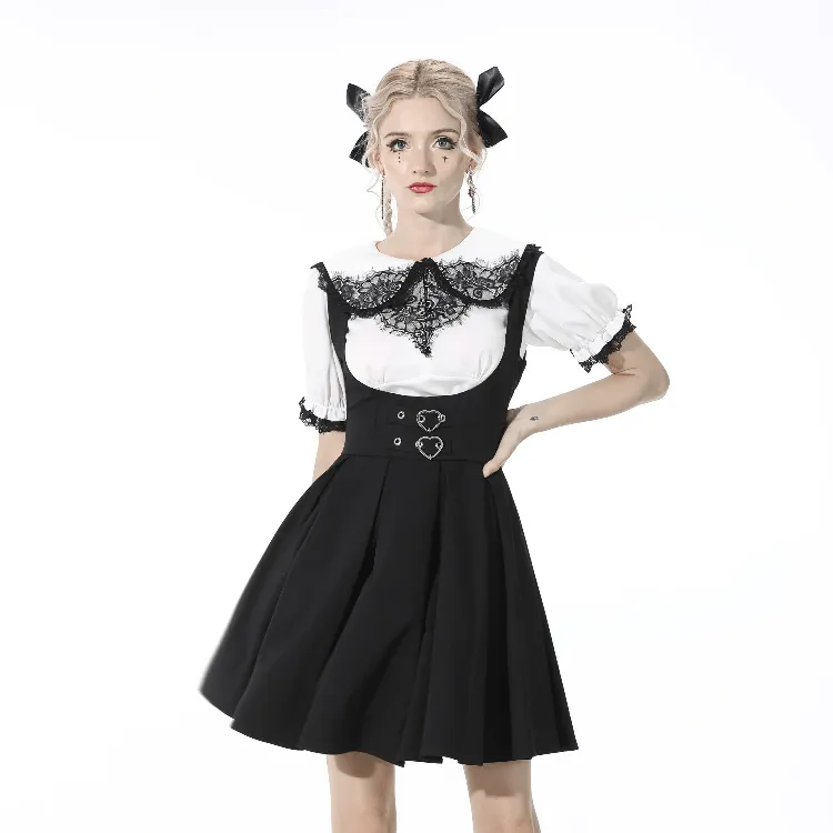 Gothic Black Suspender Skirts