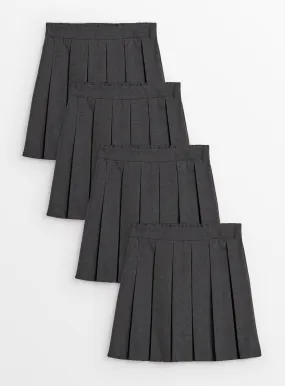 Grey Permanent Pleat Skirts 4 Pack 11 Years Tu