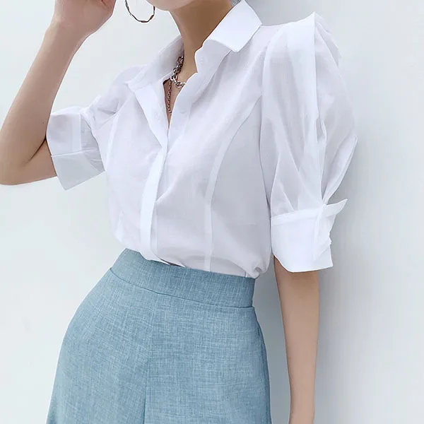 Plain Short Sleeves Casual Office Party Style