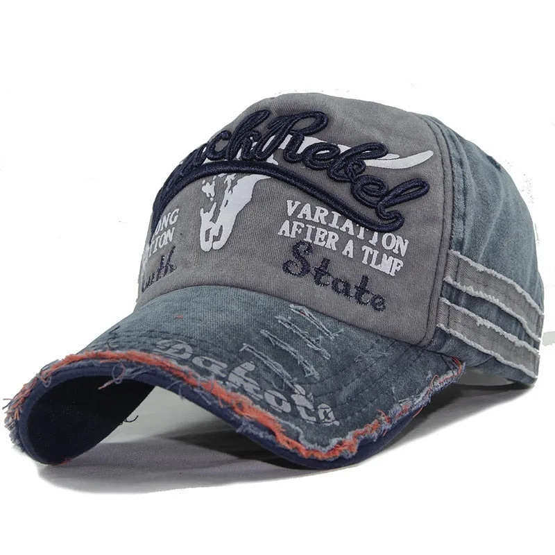 Denim Embroidered Baseball Cap