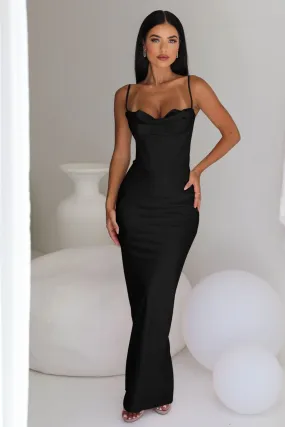 HOUSE OF CB Charmaine Corset Gown in Black