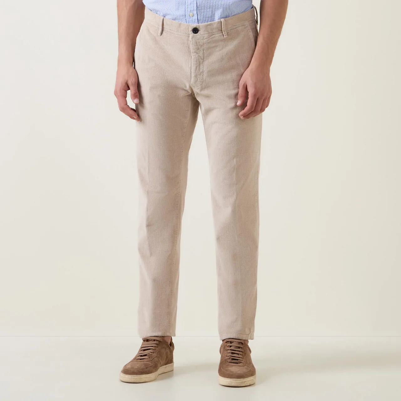 Cream Casual Corduroy Chinos by INCOTEX