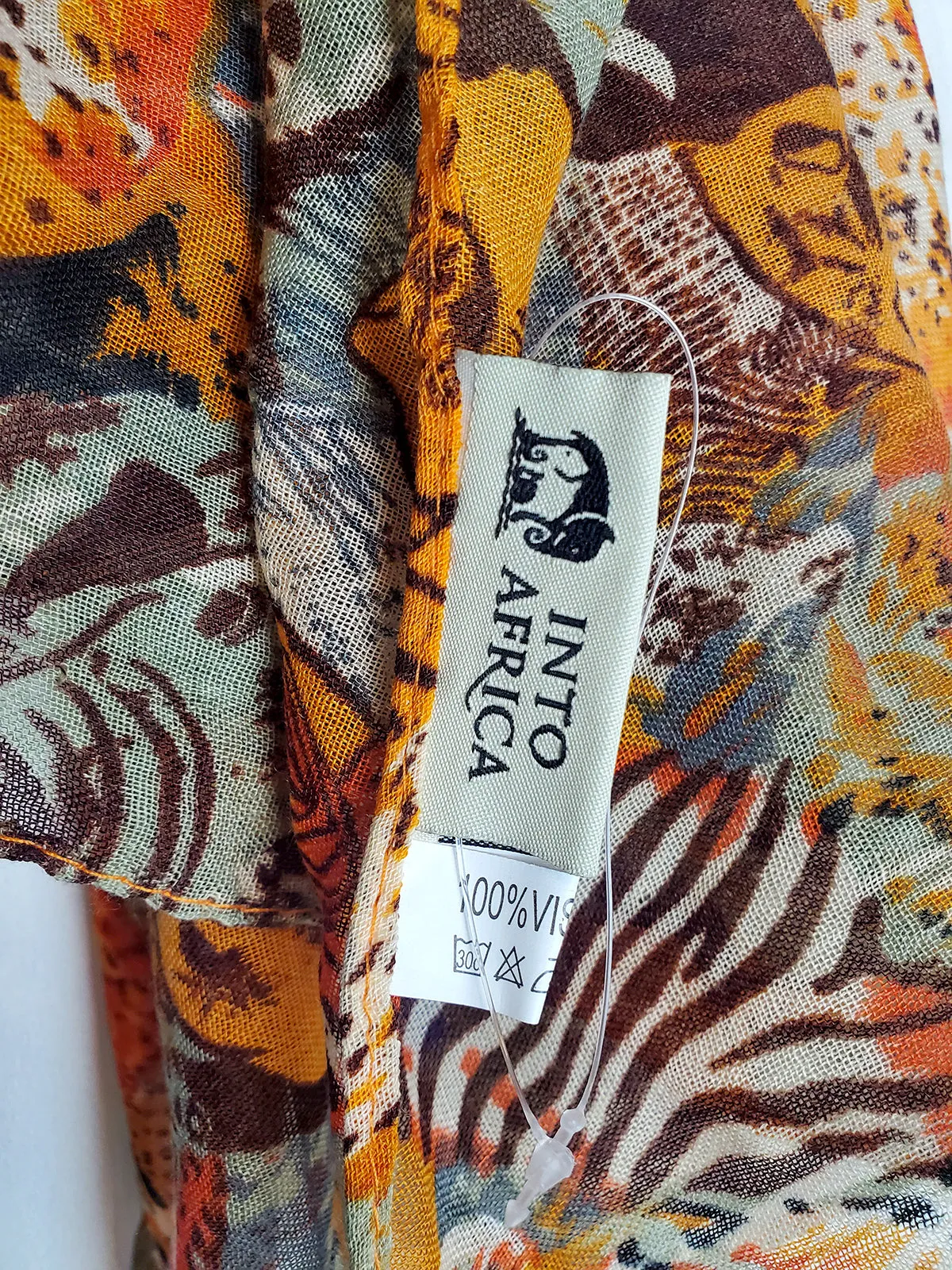 Into Africa Orange and Brown Animal Print Scarf