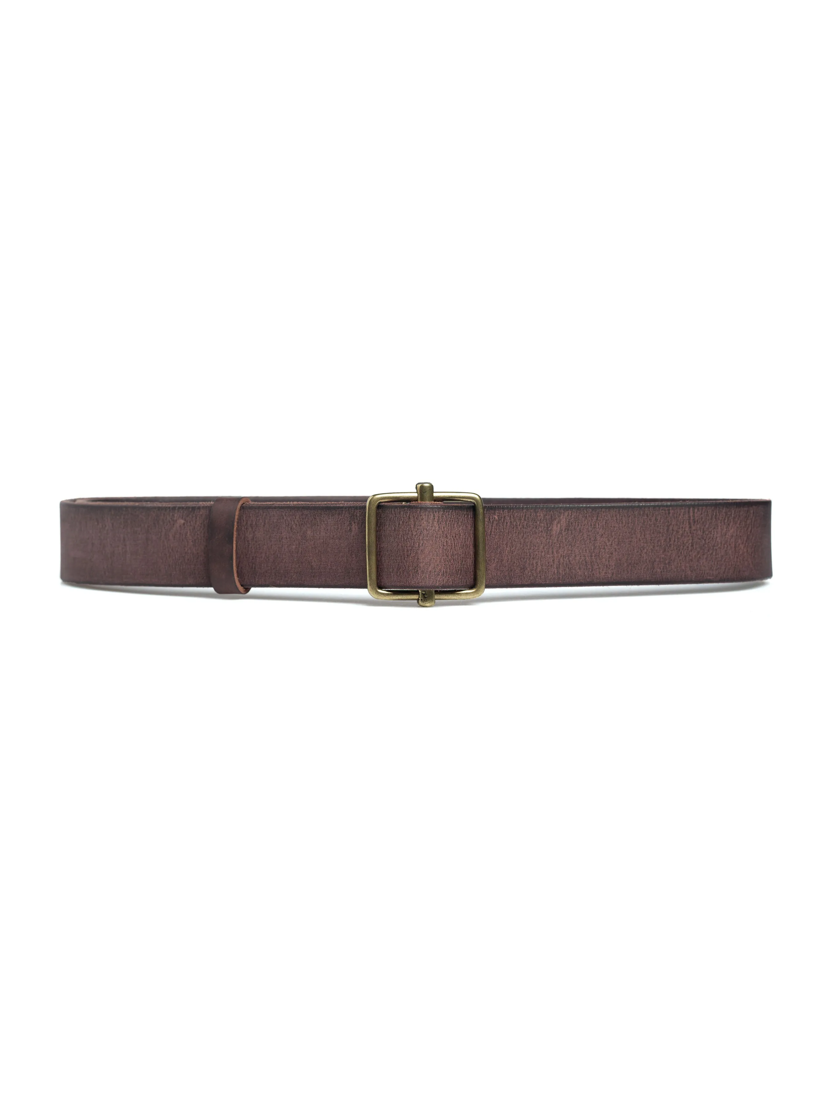 Italian Rustic Leather Belt Gold-toned Buckle