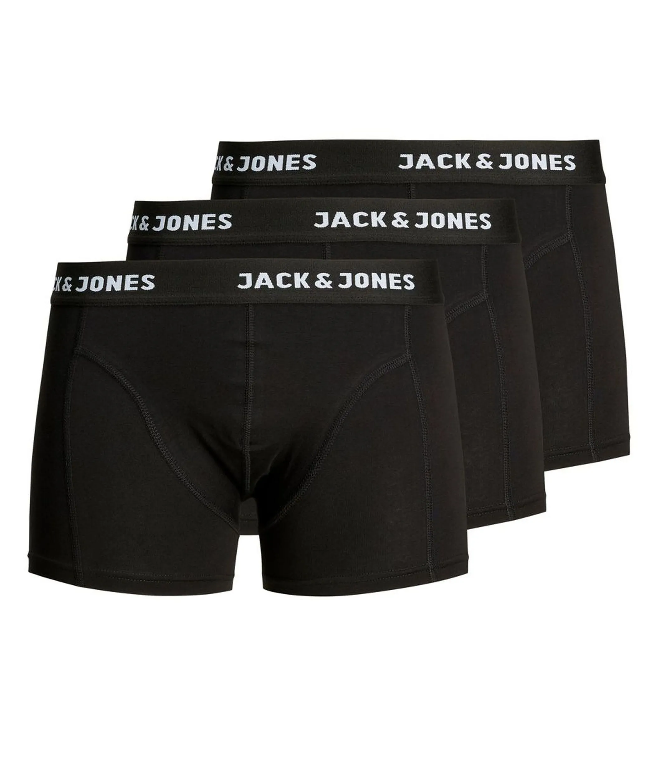 Jack and Jones Anthony 3 Pack Trunks Shorts in Black