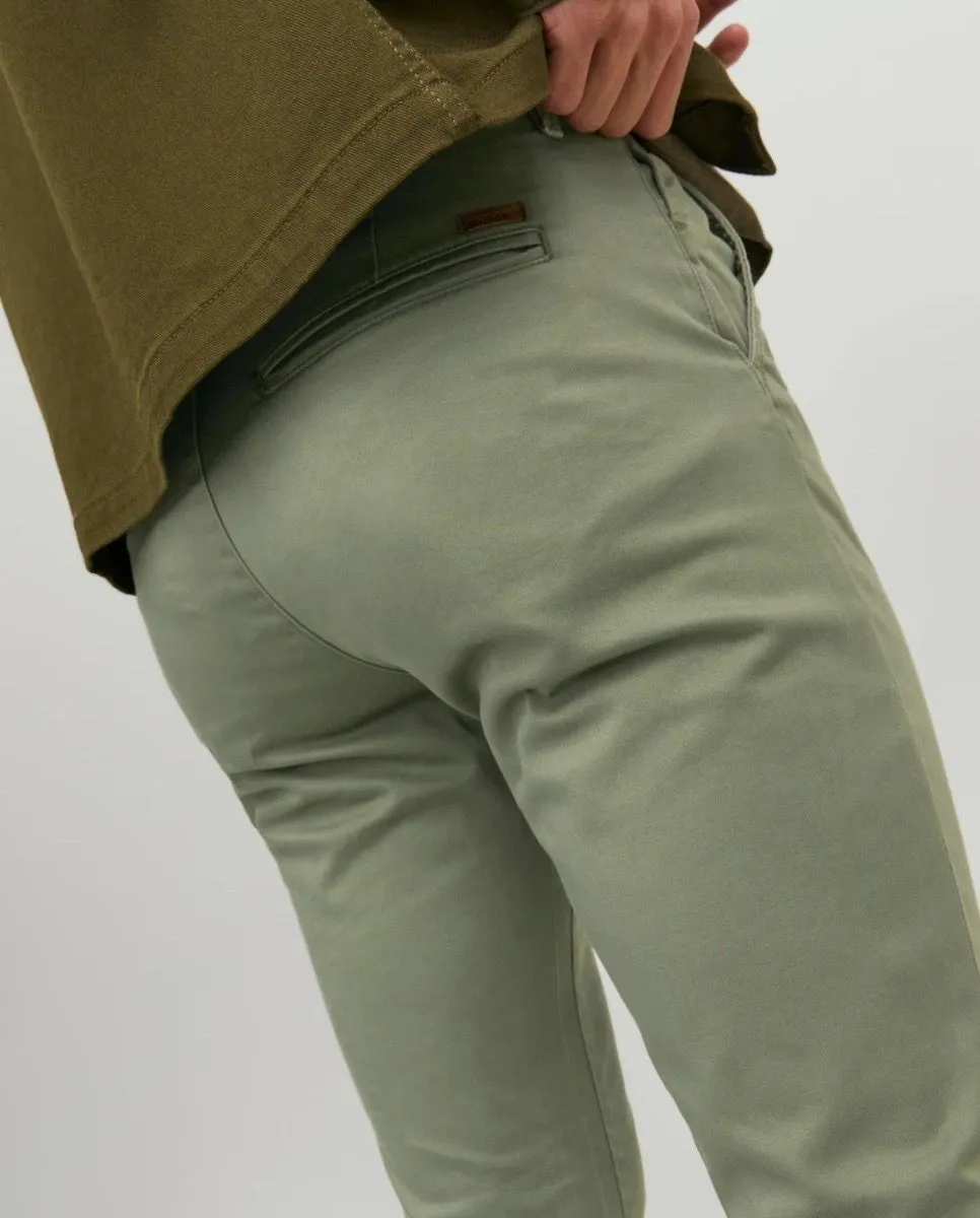 Deep Lichen Green Slim Chinos - Jack & Jones Marco Bowie