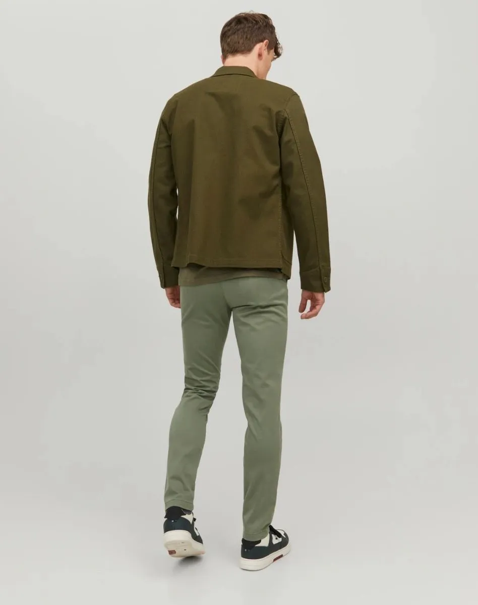 Deep Lichen Green Slim Chinos - Jack & Jones Marco Bowie