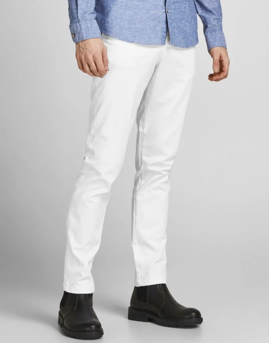 Jack & Jones White Slim Chinos