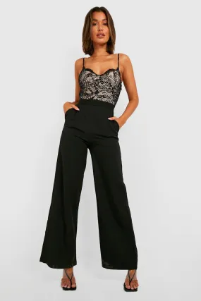 Lace Wide-Leg Jumpsuit