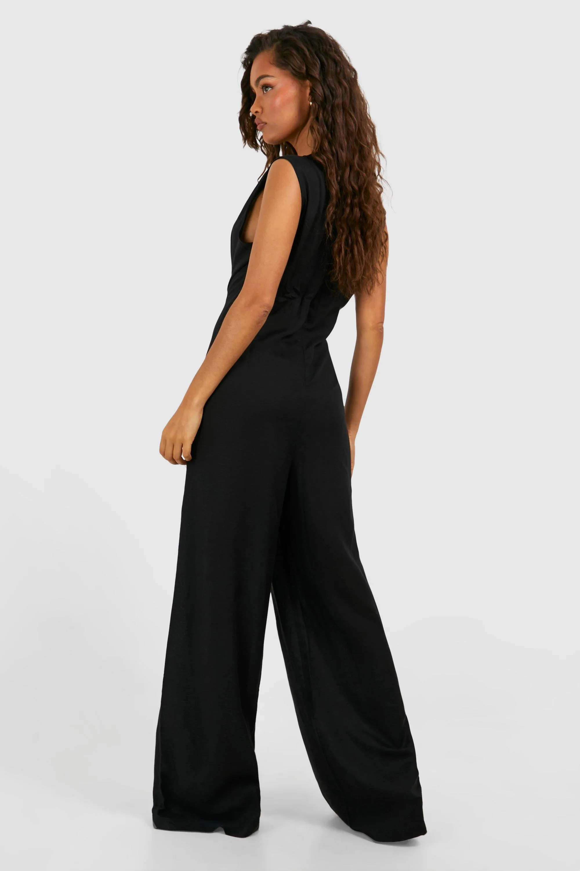 Jumpsuits | Linen Look Sleeveless Jumpsuit | boohoo