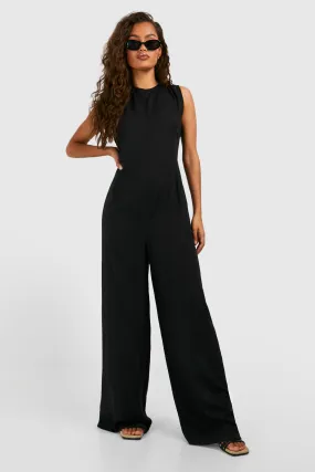 Jumpsuits | Linen Look Sleeveless Jumpsuit | boohoo