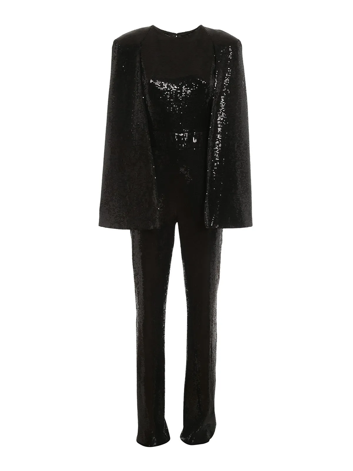 Karl Lagerfeld Detailed Sequin Cape Jumpsuit