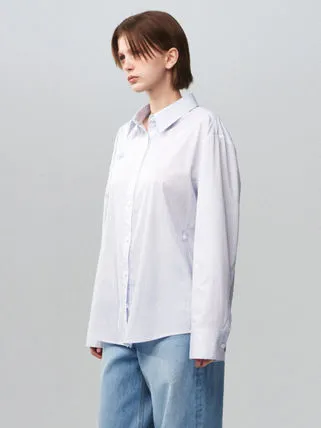 Street Style Plain Cotton Logo Shirts & Blouses