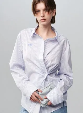 Street Style Plain Cotton Logo Shirts & Blouses