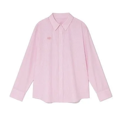 Street Style Plain Cotton Logo Shirts & Blouses