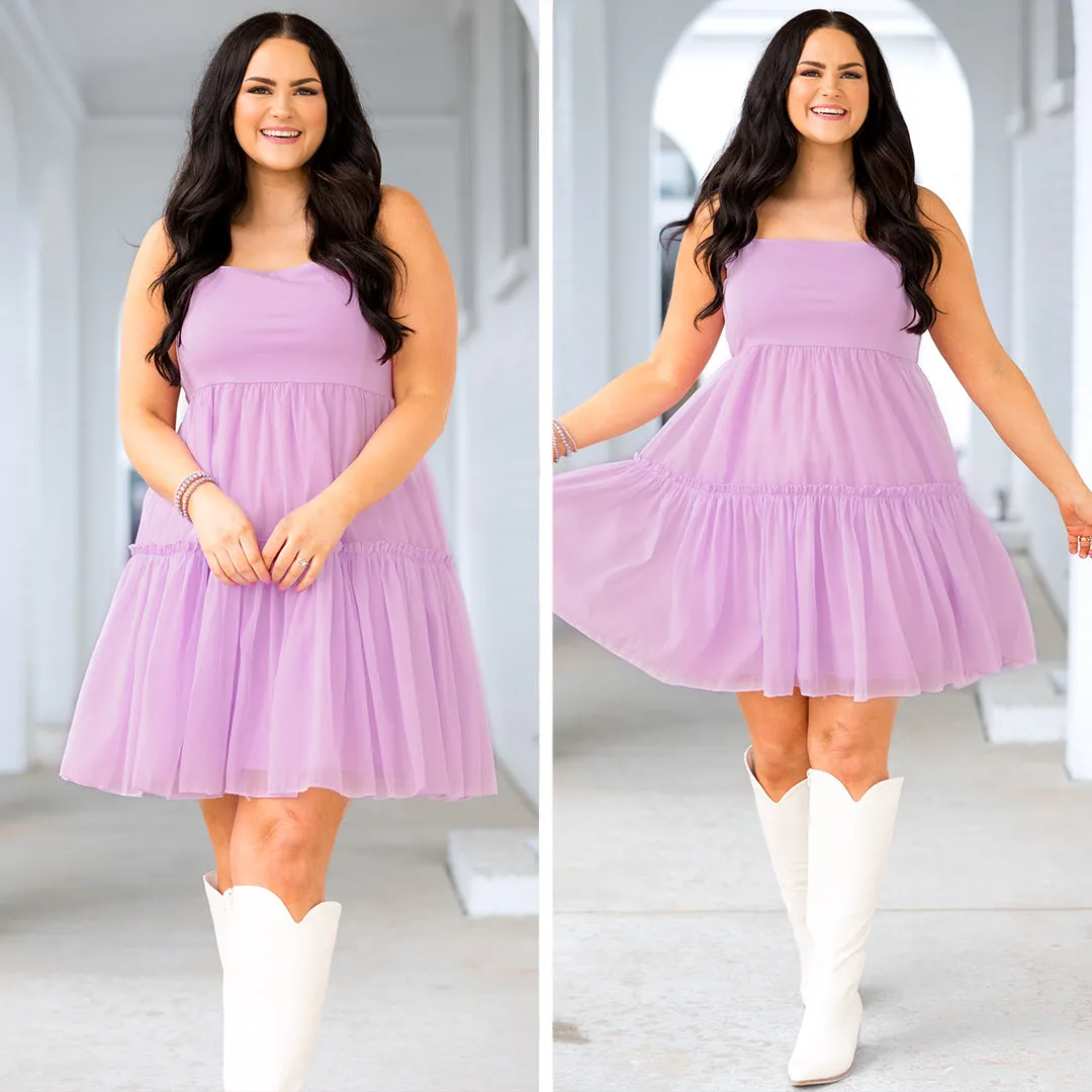 Lavender Flower Petals Dress