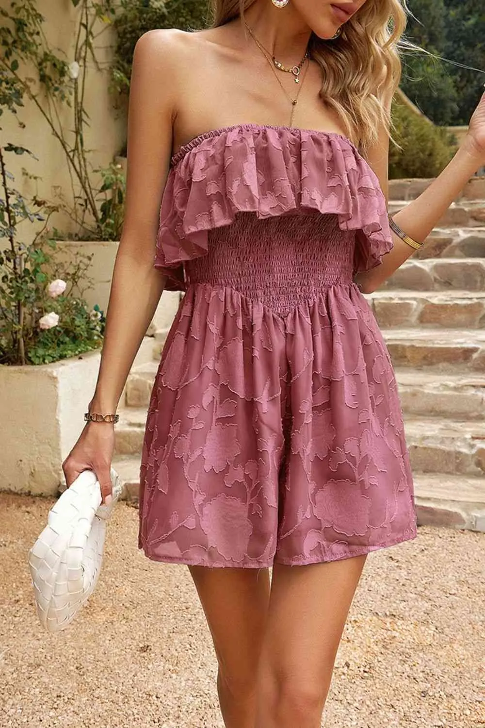 Layered Strapless Romper