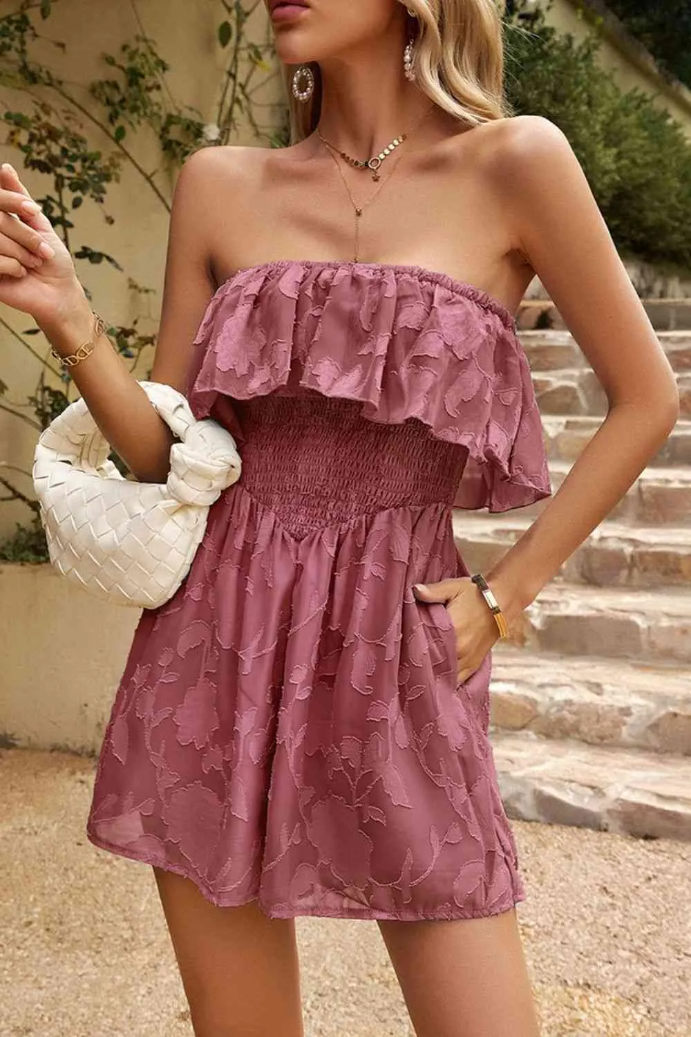 Layered Strapless Romper