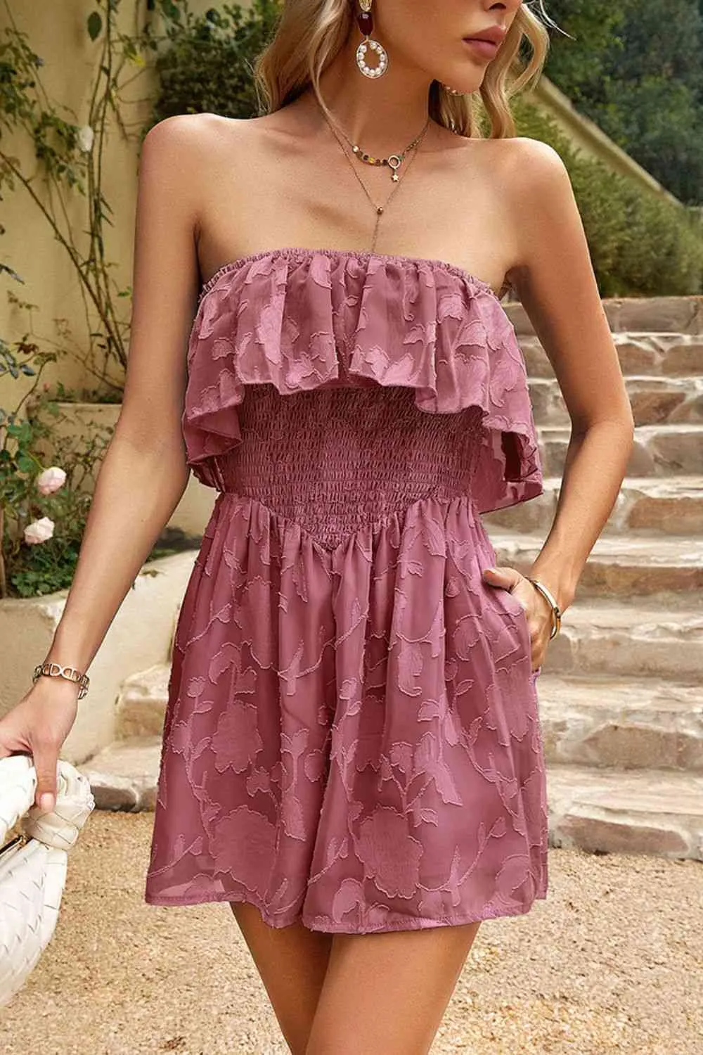 Layered Strapless Romper