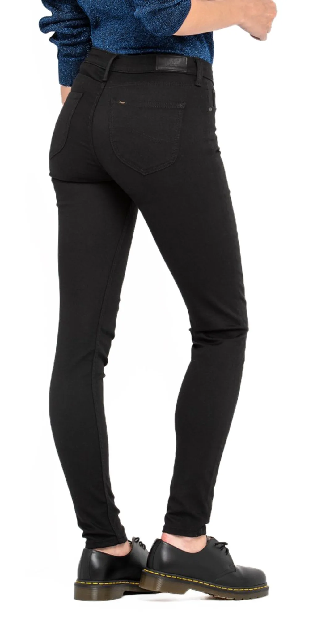 Black Rinse Skinny Stretch Jeans by Lee Scarlett