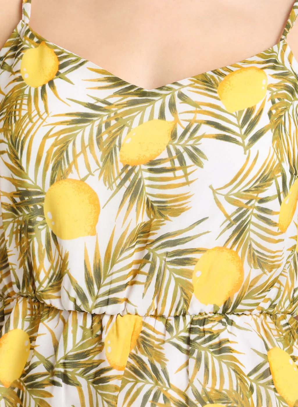 Spaghetti Top with Lemon Print