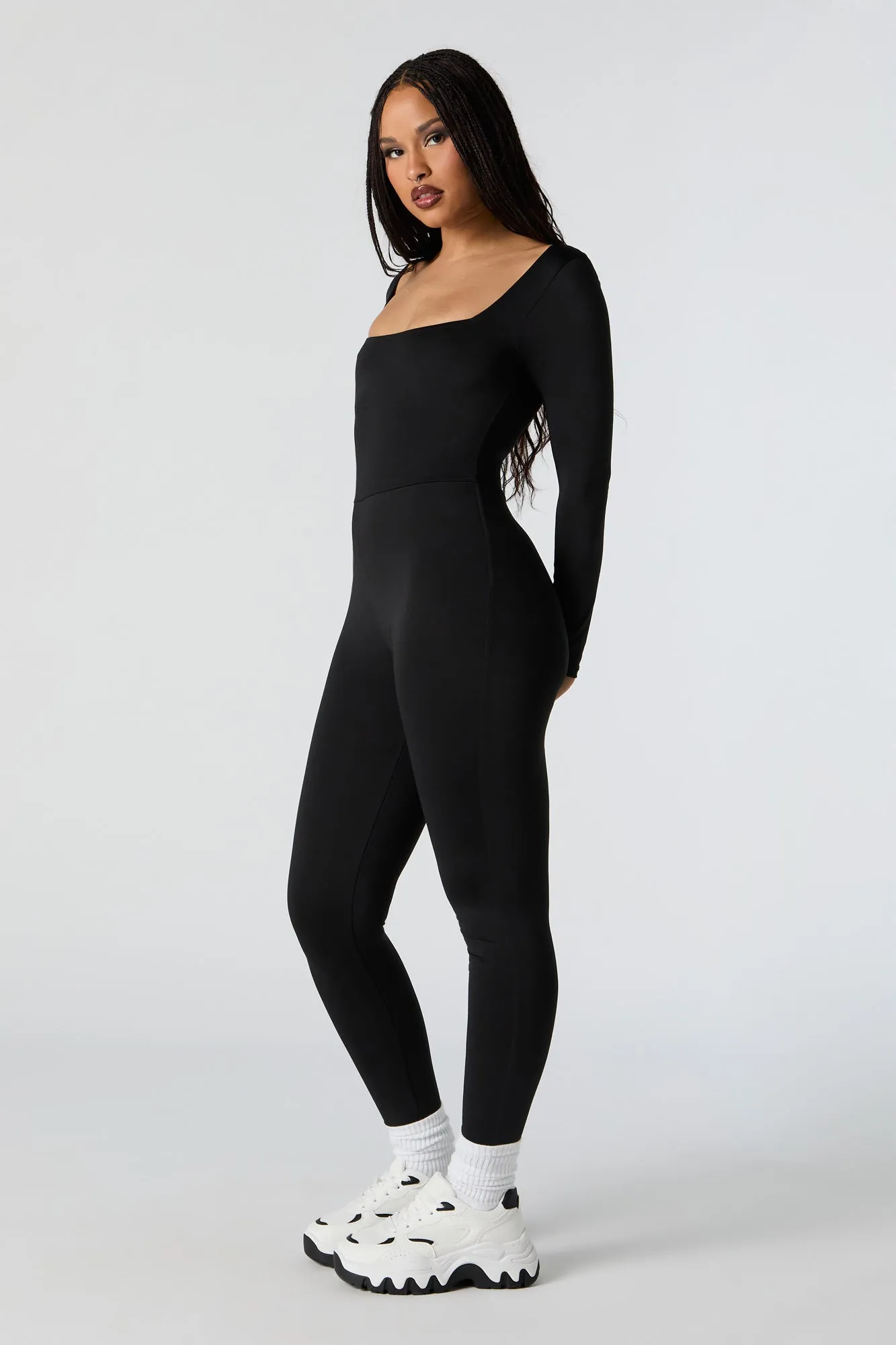 Stylish Square Neck Long Sleeve Jumpsuit