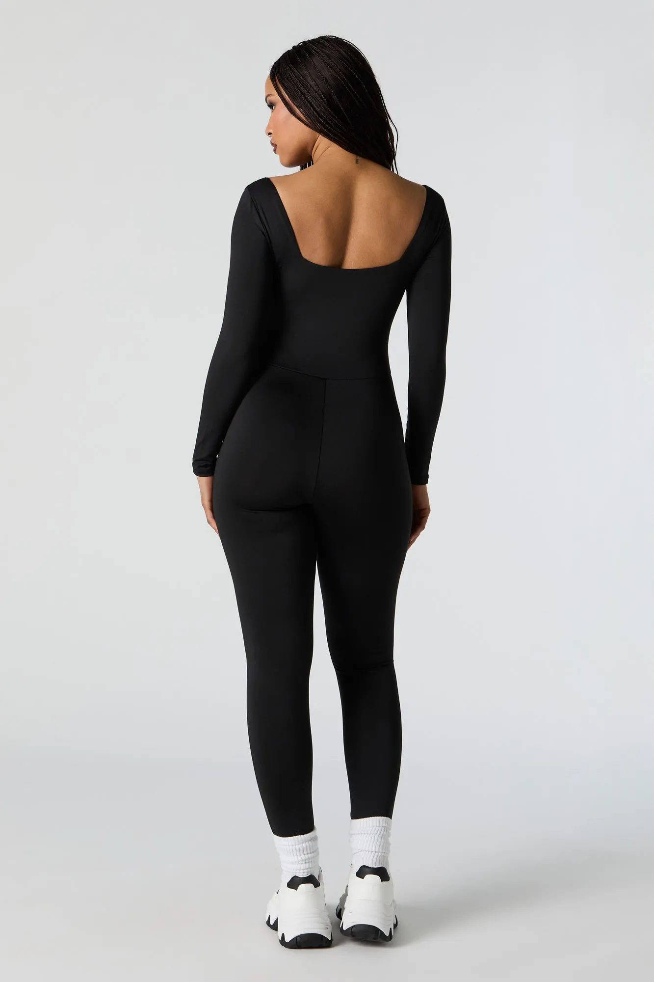 Stylish Square Neck Long Sleeve Jumpsuit