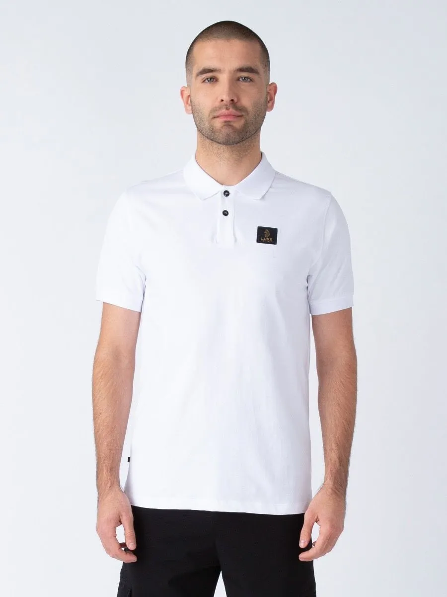 White Laos Patch Pocket Polo Shirts by Luke 1977