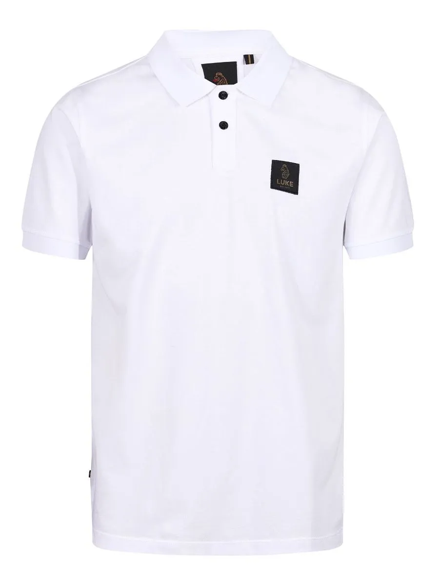 White Laos Patch Pocket Polo Shirts by Luke 1977