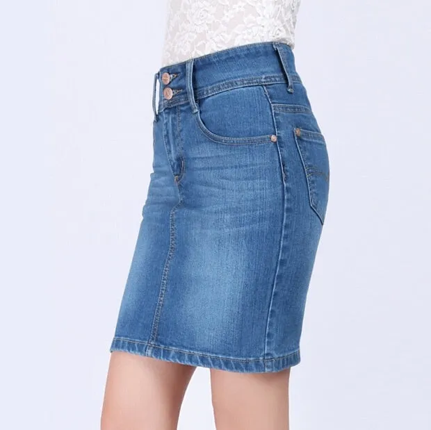 Casual Cotton Denim Mini Skirt