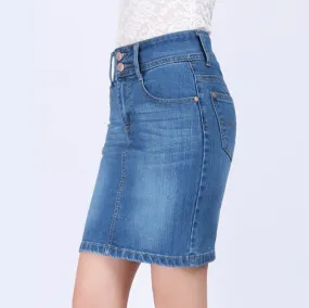 Casual Cotton Denim Mini Skirt