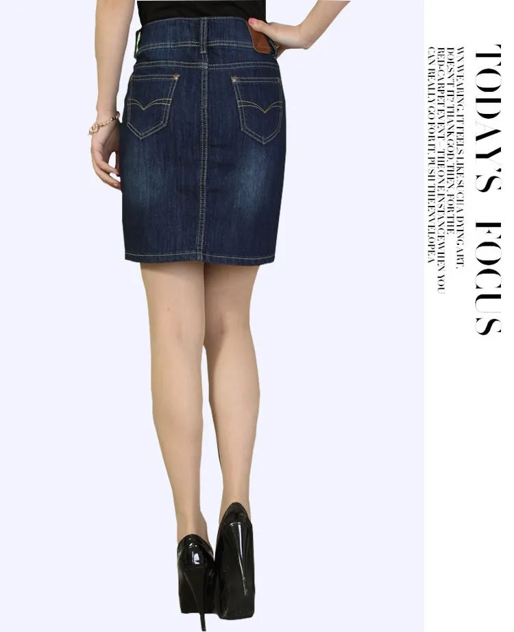 Casual Cotton Denim Mini Skirt