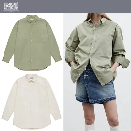 Logo Casual Street Style Long Sleeves Shirts & Blouses