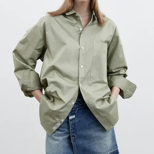 Logo Casual Street Style Long Sleeves Shirts & Blouses