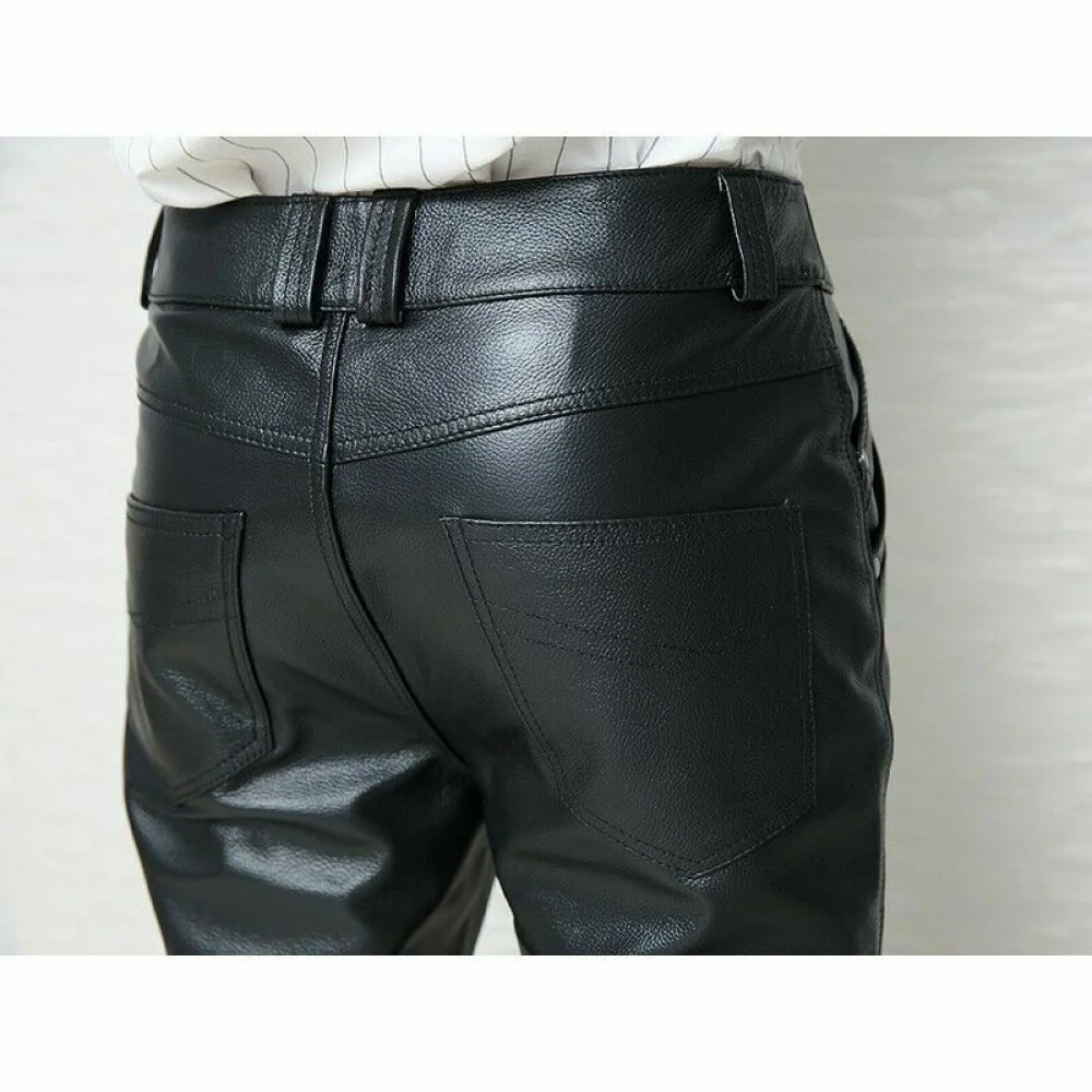 Men's Biker Motorcycle Lambskin Leather Trousers