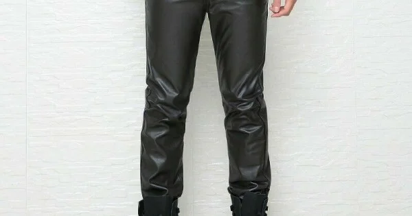 Men's Biker Motorcycle Lambskin Leather Trousers