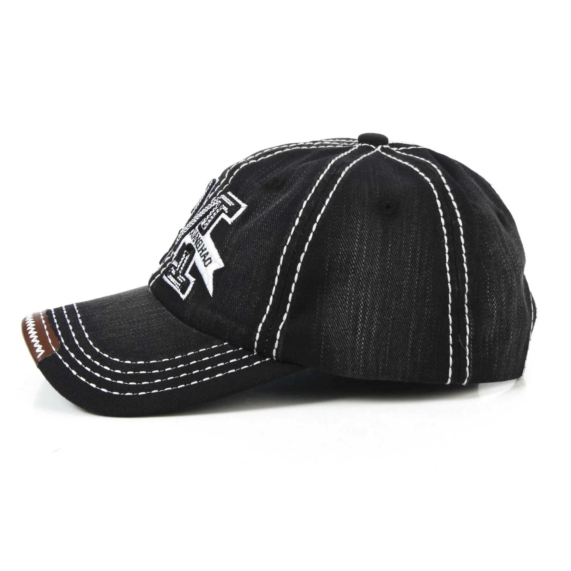 Adjustable Unisex Baseball Cap with Metallic M Letter