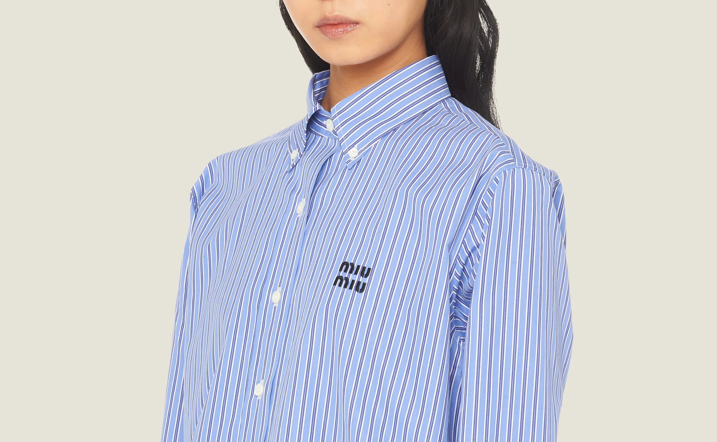 Stripes Casual Long Sleeves Cotton Elegant Style Logo