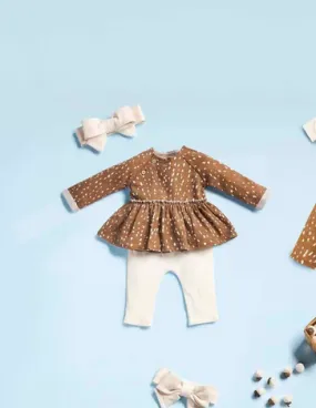 Mudpie Thermal Fawn Print Baby Outfit Set