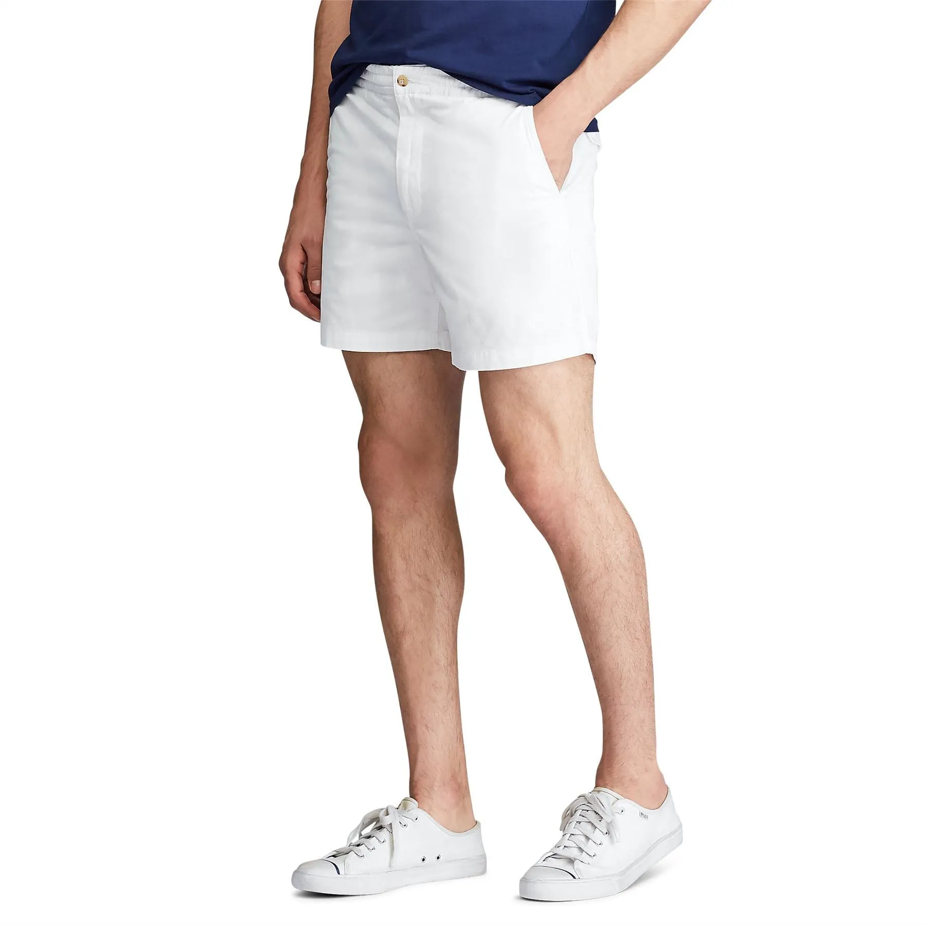 White Cotton Knit Prepster Shorts