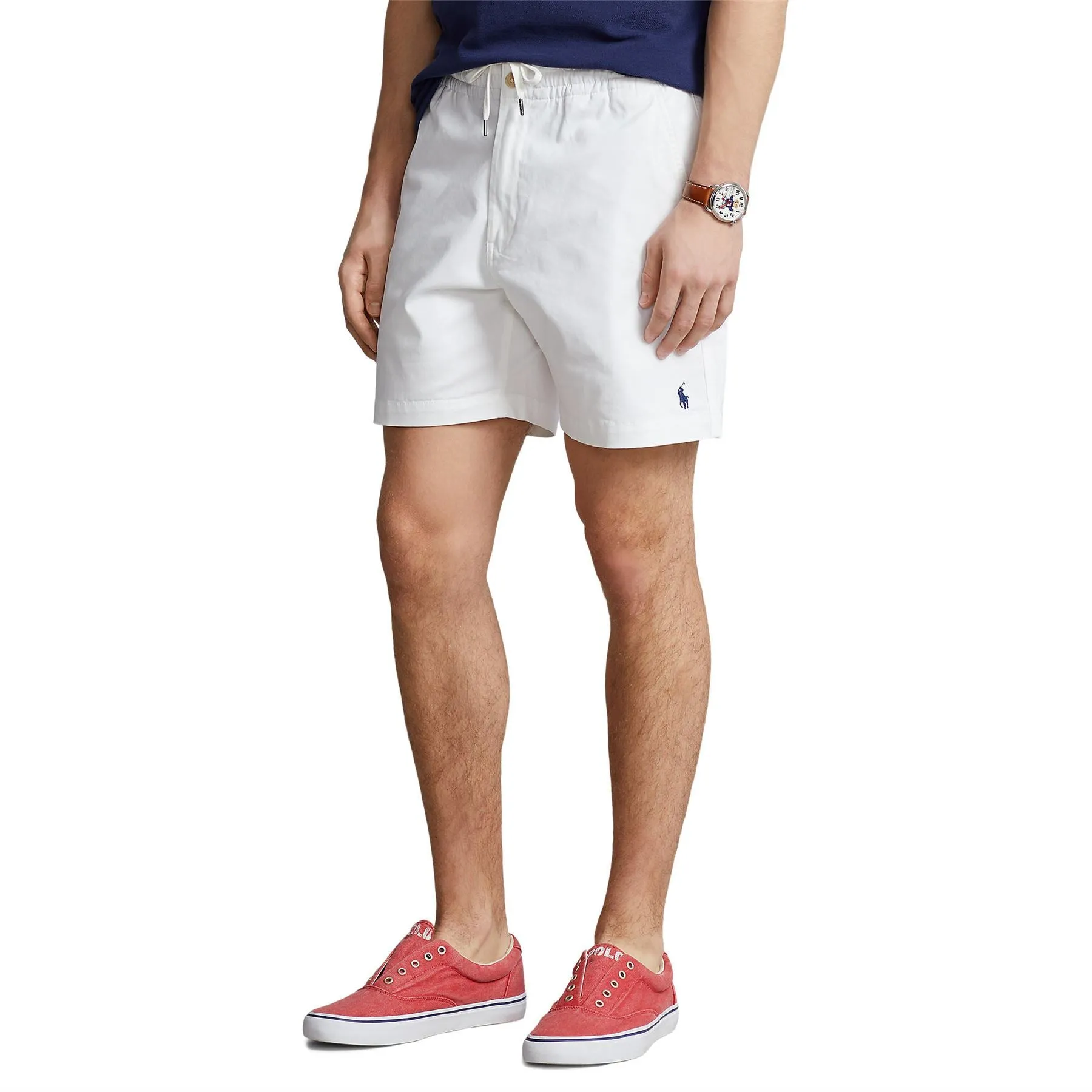 White Cotton Knit Prepster Shorts