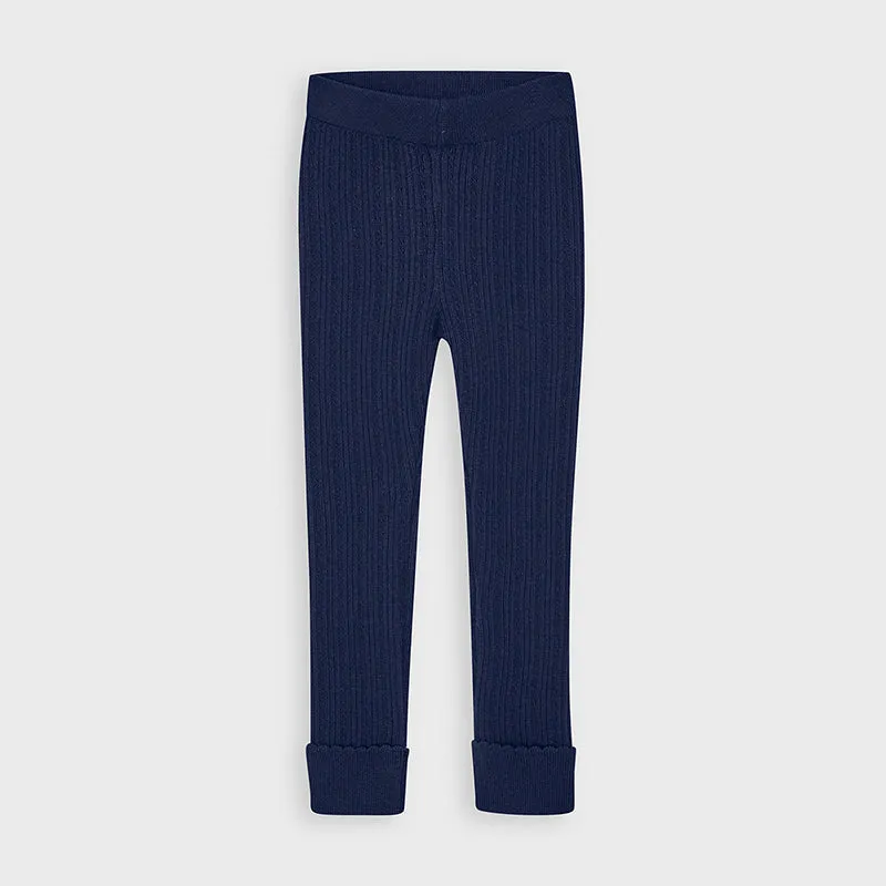 Knitted Navy Blue Leggings