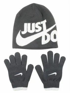 Nike Big Boy's Reversible University Red Stripe Hat & Gloves Set 2-Piece 8/20