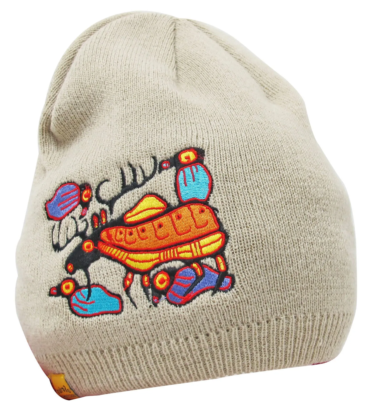 Moose Harmony Knitted Hat with Norval Morrisseau Design