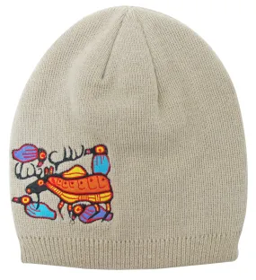 Moose Harmony Knitted Hat with Norval Morrisseau Design