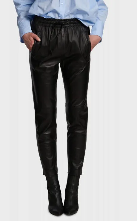 Oakwood 63641 Women's Black Lambskin Leather Pants