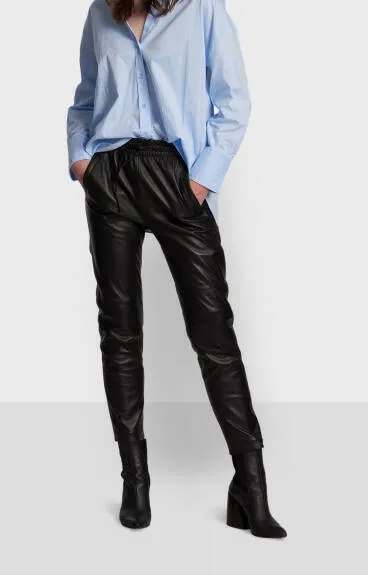 Oakwood 63641 Women's Black Lambskin Leather Pants