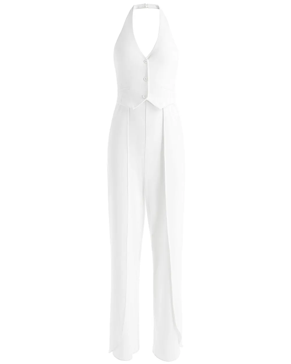 Rumi Off White Halter Neck Jumpsuit