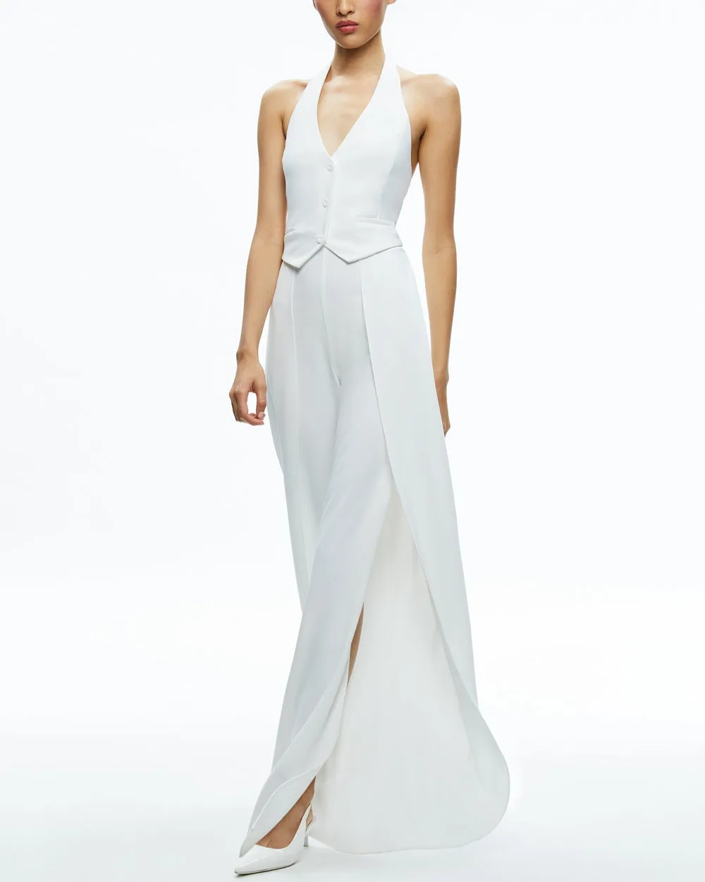 Rumi Off White Halter Neck Jumpsuit